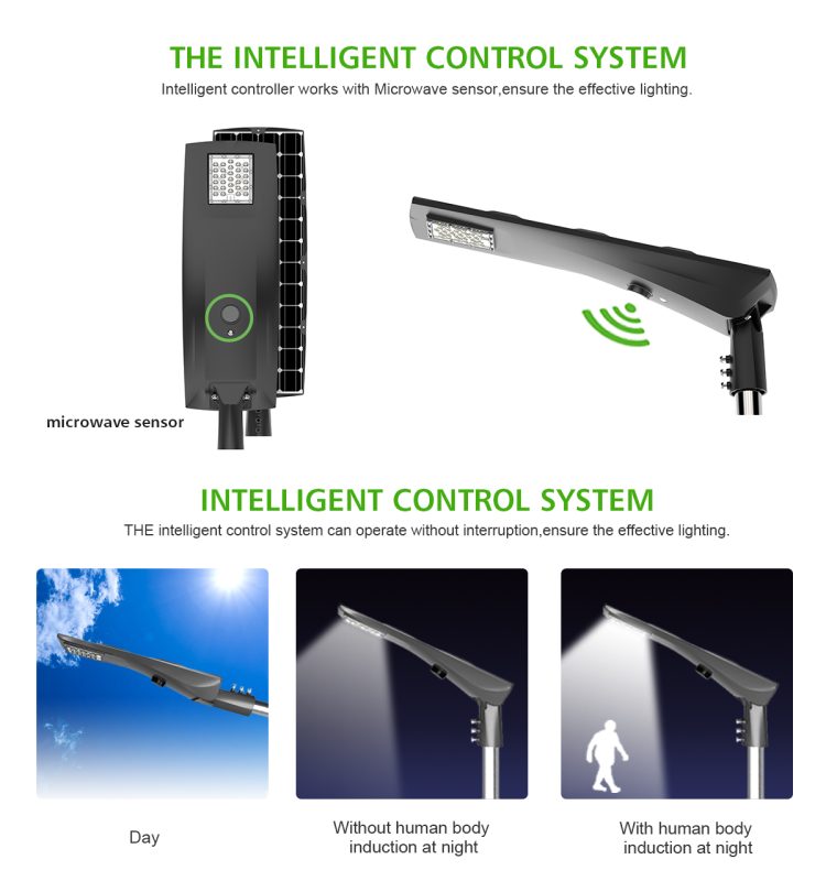 Solar street light with motion sensor