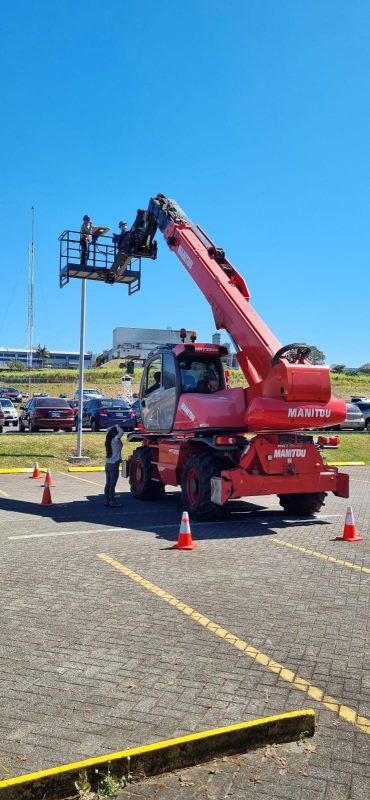 LED solar street light installation and testing