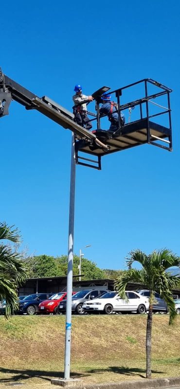 street solar led lights installation and testing