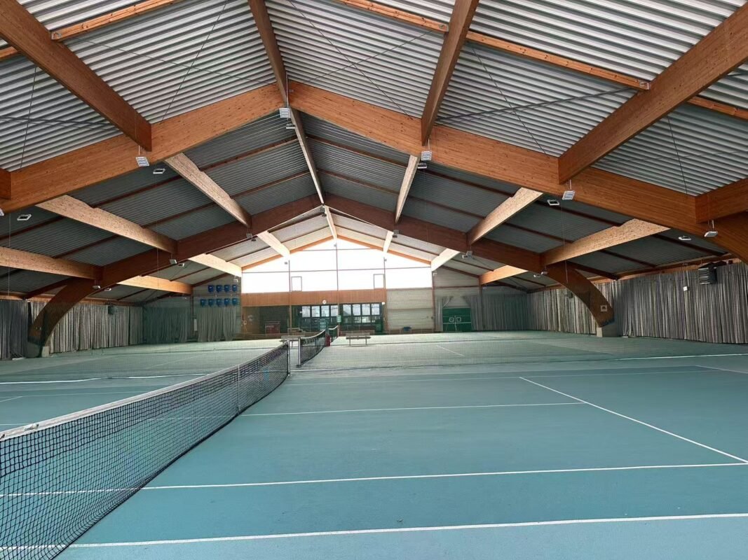 The DALI smart control interface for LEYOND's LED stadium lights, demonstrating scene-based energy savings.