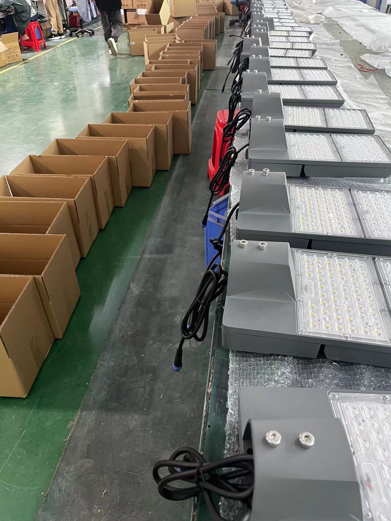 Mass production of Galaxy LED street lights in factory assembly line