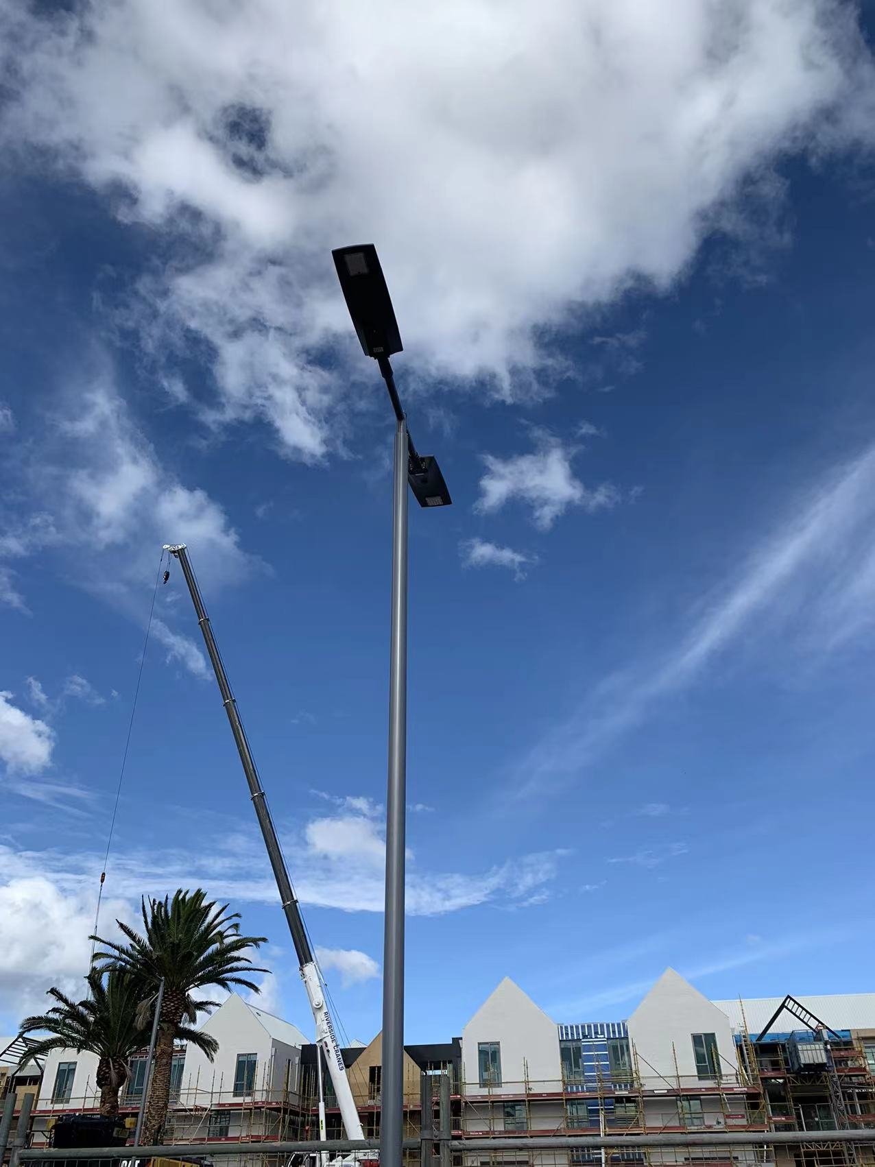 Wireless solar lighting solution for new commercial construction projects