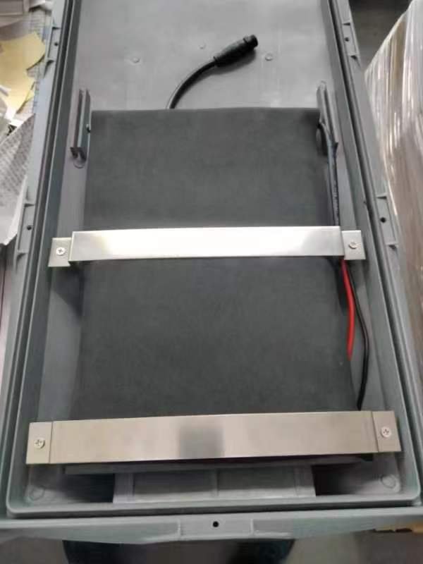 Close-up of LiFePO4 battery pack with fireproof thermal insulation foam