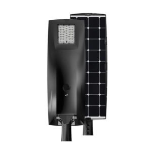 The high-power 50W Sunpro all-in-one solar street light by LEYOND, built for durability.